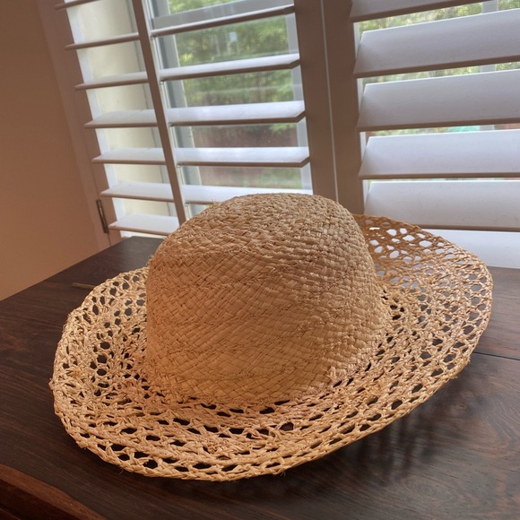 VINTAGE Cottagecore Lacey Straw Hat - Picture 3 of 7